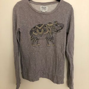Lucky Brand Embroidered Elephant Sweater